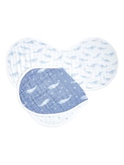 aden + anais Blue Cotton Muslin Oceanic Burpy Bibs 2 Pack - Image 2 of 3