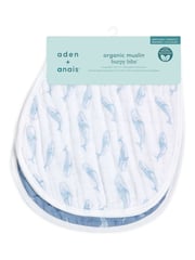 aden + anais Blue Cotton Muslin Oceanic Burpy Bibs 2 Pack - Image 3 of 3