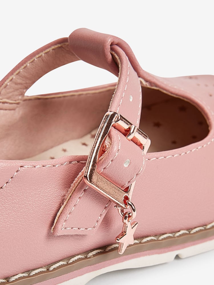Pink Standard Fit (F) Star Charm T-Bar Shoes - Image 4 of 4