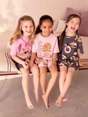 Pink/Grey Short Pyjamas 3 Pack (3-16yrs) - Image 1 of 9