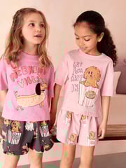 Pink/Grey Short Pyjamas 3 Pack (3-16yrs) - Image 2 of 9