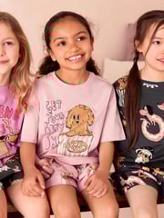 Pink/Grey Short Pyjamas 3 Pack (3-16yrs) - Image 3 of 9
