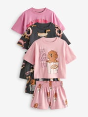 Pink/Grey Short Pyjamas 3 Pack (3-16yrs) - Image 4 of 9