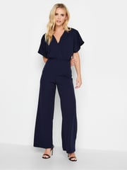 PixieGirl Petite Blue Wrap Front Jumpsuit - Image 1 of 6