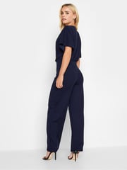 PixieGirl Petite Blue Wrap Front Jumpsuit - Image 2 of 6