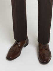 River Island Dark Brown Lace up Brogue Derby Shoes - Image 2 of 6