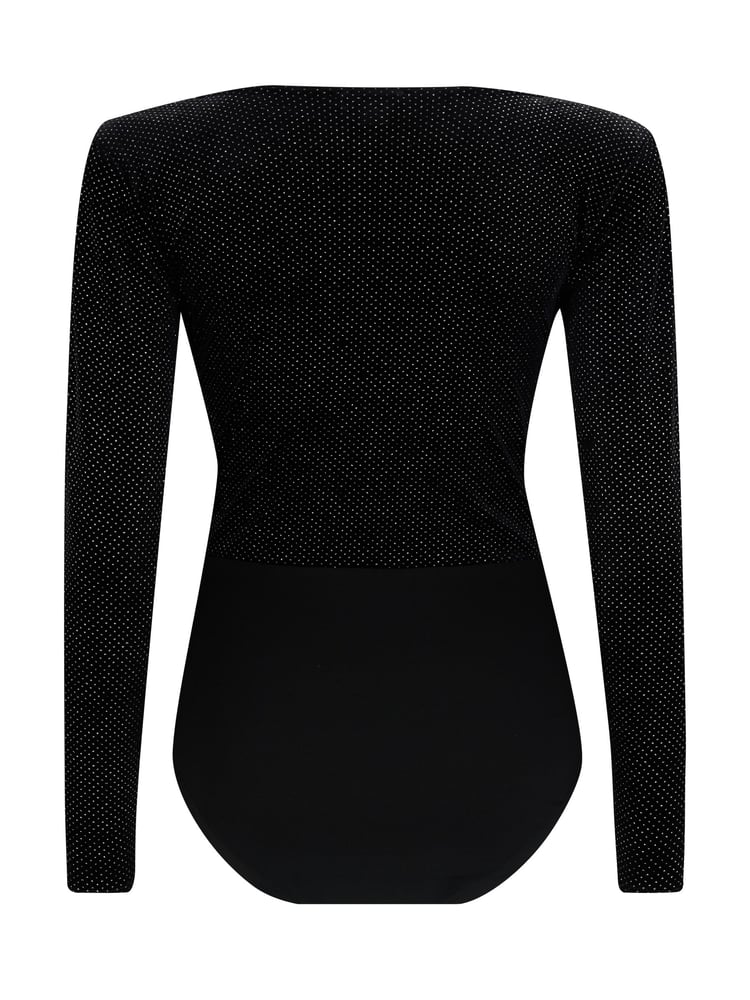Pour Moi Black Britney Glitter Stretch Velvet Body - Image 3 of 3