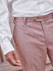 Pink Regular Fit Nova Fides Italian Wool Blend Suit: Trousers - Image 3 of 8