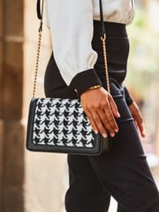 Sosandar Black Chain Detail Cross-Body Bag - Image 1 of 5