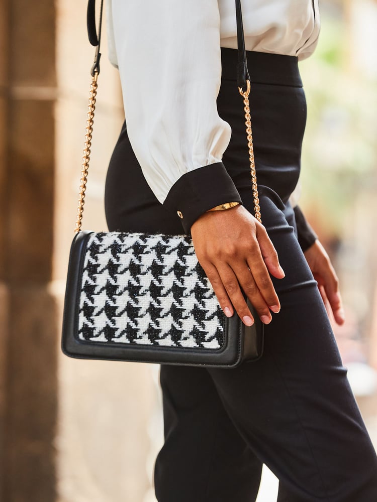 Sosandar Black Chain Detail Cross-Body Bag - Image 1 of 5