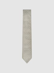 Reiss Champagne Liam Polka Dot Silk Tie - Image 1 of 5