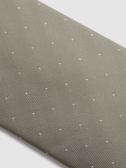 Reiss Champagne Liam Polka Dot Silk Tie - Image 5 of 5