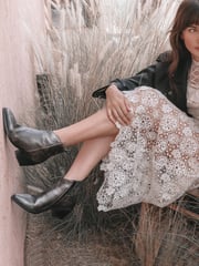 Moda in Pelle Maevie Pointed Side Zip Western Boots Stud Back Detail - Image 1 of 5