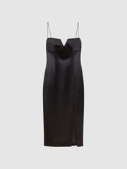 Rachel Gilbert Satin Fitted Midi Dress - Image 2 of 5