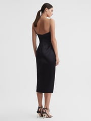 Rachel Gilbert Satin Fitted Midi Dress - Image 4 of 5