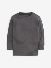 Light Blue/Neutral Long Sleeve Textured T-Shirts 3 Pack (3mths-7yrs) - Image 3 of 6