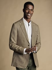 Charles Tyrwhitt Natural Chrome Linen Cotton Classic Fit Jacket - Image 1 of 4
