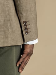 Charles Tyrwhitt Natural Chrome Linen Cotton Classic Fit Jacket - Image 3 of 4