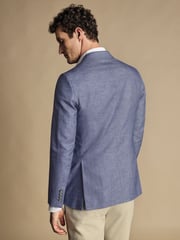Charles Tyrwhitt Blue Chrome Linen Cotton Classic Fit Jacket - Image 2 of 5