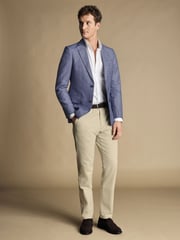 Charles Tyrwhitt Blue Chrome Linen Cotton Classic Fit Jacket - Image 3 of 5