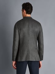 Charles Tyrwhitt Grey Herringbone Wool Texture Classic Fit Jacket - Image 2 of 4