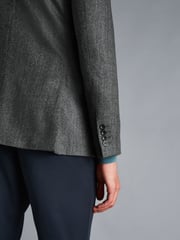 Charles Tyrwhitt Grey Herringbone Wool Texture Classic Fit Jacket - Image 3 of 4