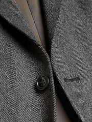 Charles Tyrwhitt Grey Herringbone Wool Texture Classic Fit Jacket - Image 4 of 4