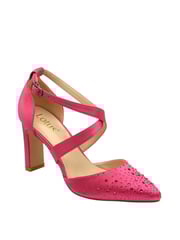 Lotus Pink Diamante Pointed-Toe Court Shoes - Image 1 of 4