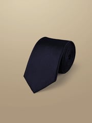 Charles Tyrwhitt Dark blue Silk Stain Resist Slim Tie - Image 1 of 2