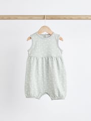 Grey Seashell Print Baby Vest Rompers 3 Pack - Image 6 of 10