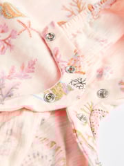 Grey Seashell Print Baby Vest Rompers 3 Pack - Image 8 of 10