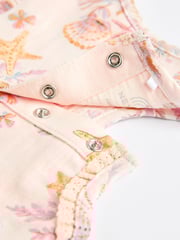 Grey Seashell Print Baby Vest Rompers 3 Pack - Image 9 of 10