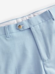 Light Blue Skinny Fit Pipe Trimmed Suit: Trousers - Image 8 of 10