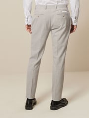 Light Grey Skinny Fit Pipe Trimmed Suit: Trousers - Image 3 of 8