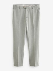 Light Grey Skinny Fit Pipe Trimmed Suit: Trousers - Image 5 of 8