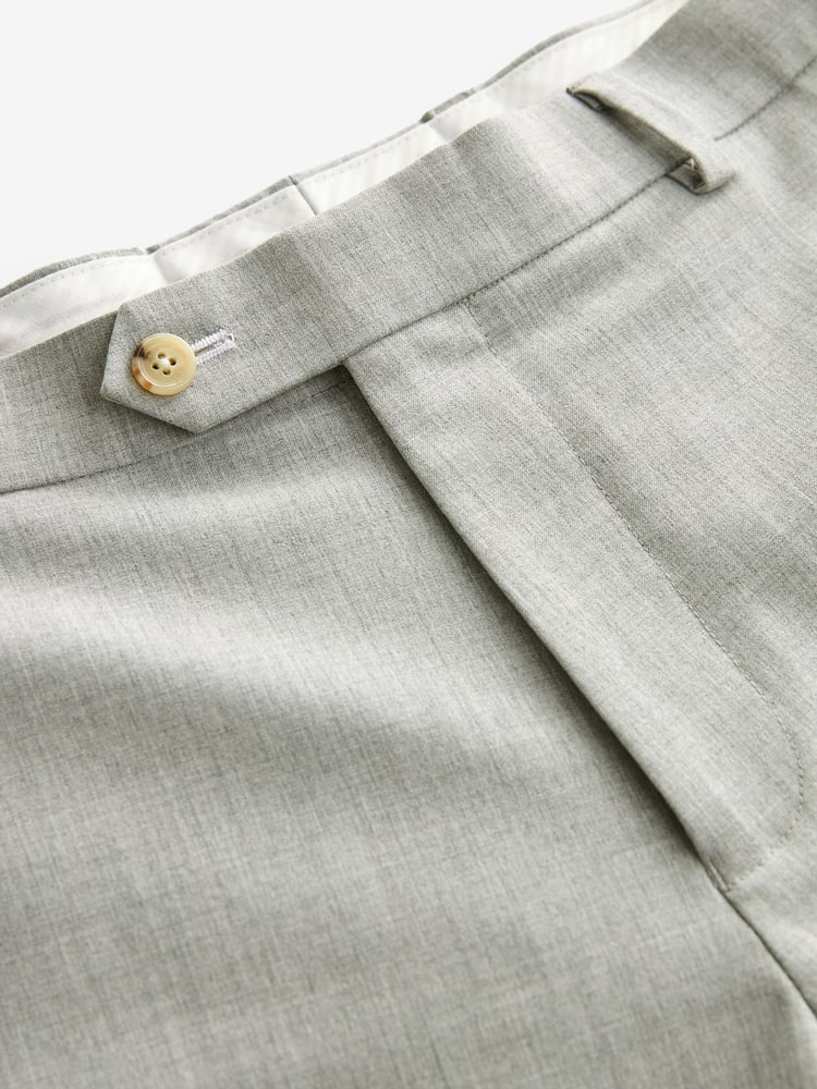 Light Grey Skinny Fit Pipe Trimmed Suit: Trousers - Image 8 of 8
