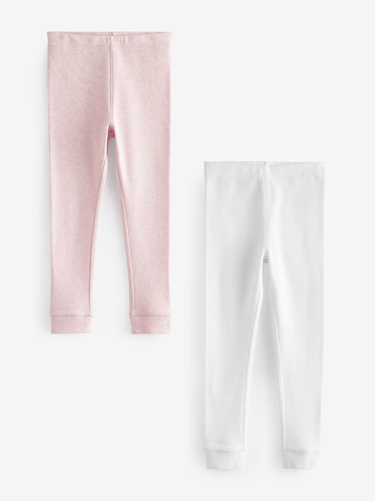 Pink/ White Thermal Leggings 2 Pack (2-16yrs) - Image 1 of 5