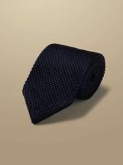 Charles Tyrwhitt Blue Silk Knitted Slim Tie - Image 1 of 2