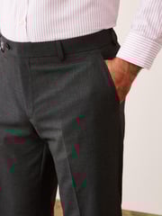 Charcoal Grey Tailored Fit Wool Mix Textured Suit Trousers - Image 3 of 6