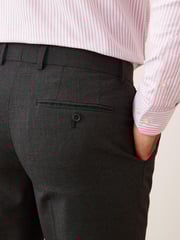 Charcoal Grey Tailored Fit Wool Mix Textured Suit Trousers - Image 4 of 6