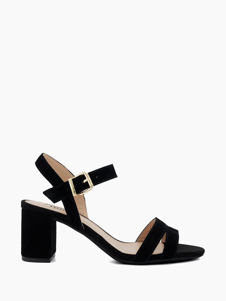 Dune London Dark Black Standard Fit Merisa 2 Part Block Heel Sandals - Image 2 of 5