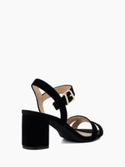 Dune London Dark Black Standard Fit Merisa 2 Part Block Heel Sandals - Image 3 of 5