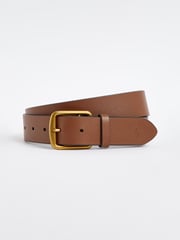 Polo Ralph Lauren Tan Brown Saddle Leather Logo Belt - Image 1 of 4