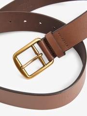 Polo Ralph Lauren Tan Brown Saddle Leather Logo Belt - Image 4 of 4