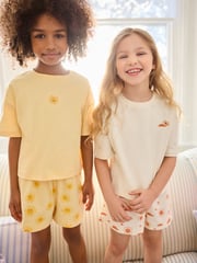 Cream/ Yellow Short Pyjamas 2 Pack (3-16yrs) - Image 2 of 9