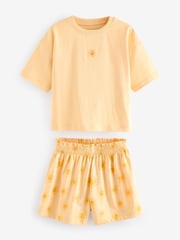 Cream/ Yellow Short Pyjamas 2 Pack (3-16yrs) - Image 6 of 9