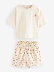 Cream/ Yellow Short Pyjamas 2 Pack (3-16yrs) - Image 7 of 9
