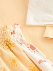 Cream/ Yellow Short Pyjamas 2 Pack (3-16yrs) - Image 9 of 9