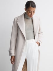 Reiss Silver Tanya Metallic Ribbed Mesh Panel Funnel Neck Top - Image 6 of 6