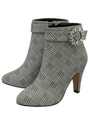 Lotus Silver Check-Print Shoe Boots - Image 2 of 4